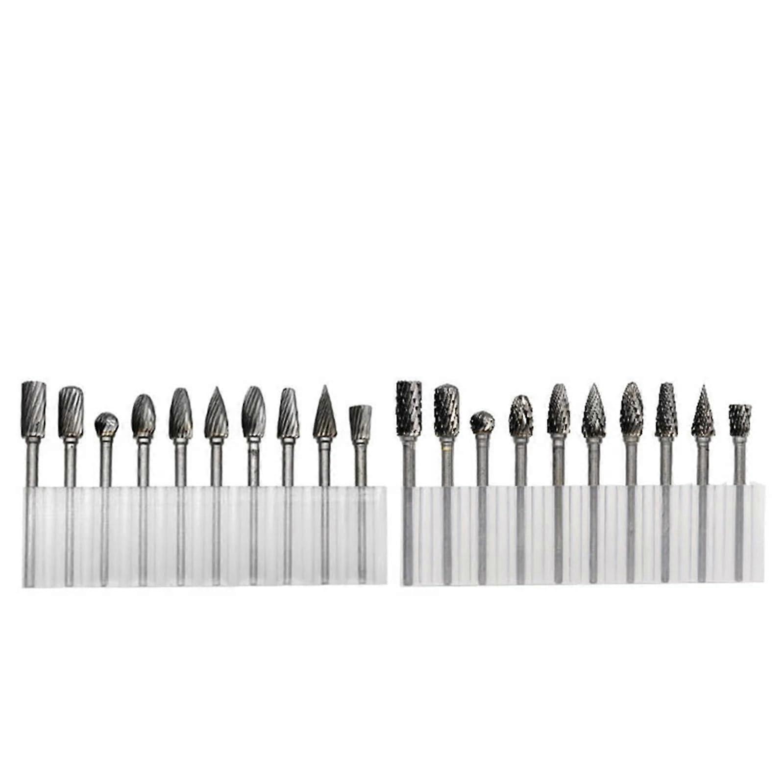 10piece rotary file set with single / double cut, 3 x 6, tungsten steel, hard alloy (3.0 mm B) 3.0mm B
