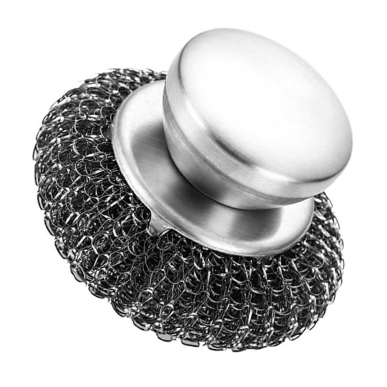 Grill Brush Stainless Steel Scrubber with Durable Handle for Pots and Pans, Scratch-Resistant Multi-Purpose Cleaner