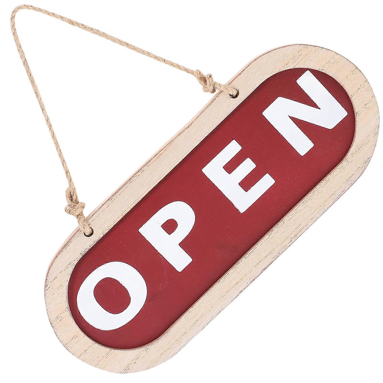 Double Sided Wood Open Closed Sign Hanging Business Door Sign For Retail Restaurants Shops High Contrast Design Easy Visibility