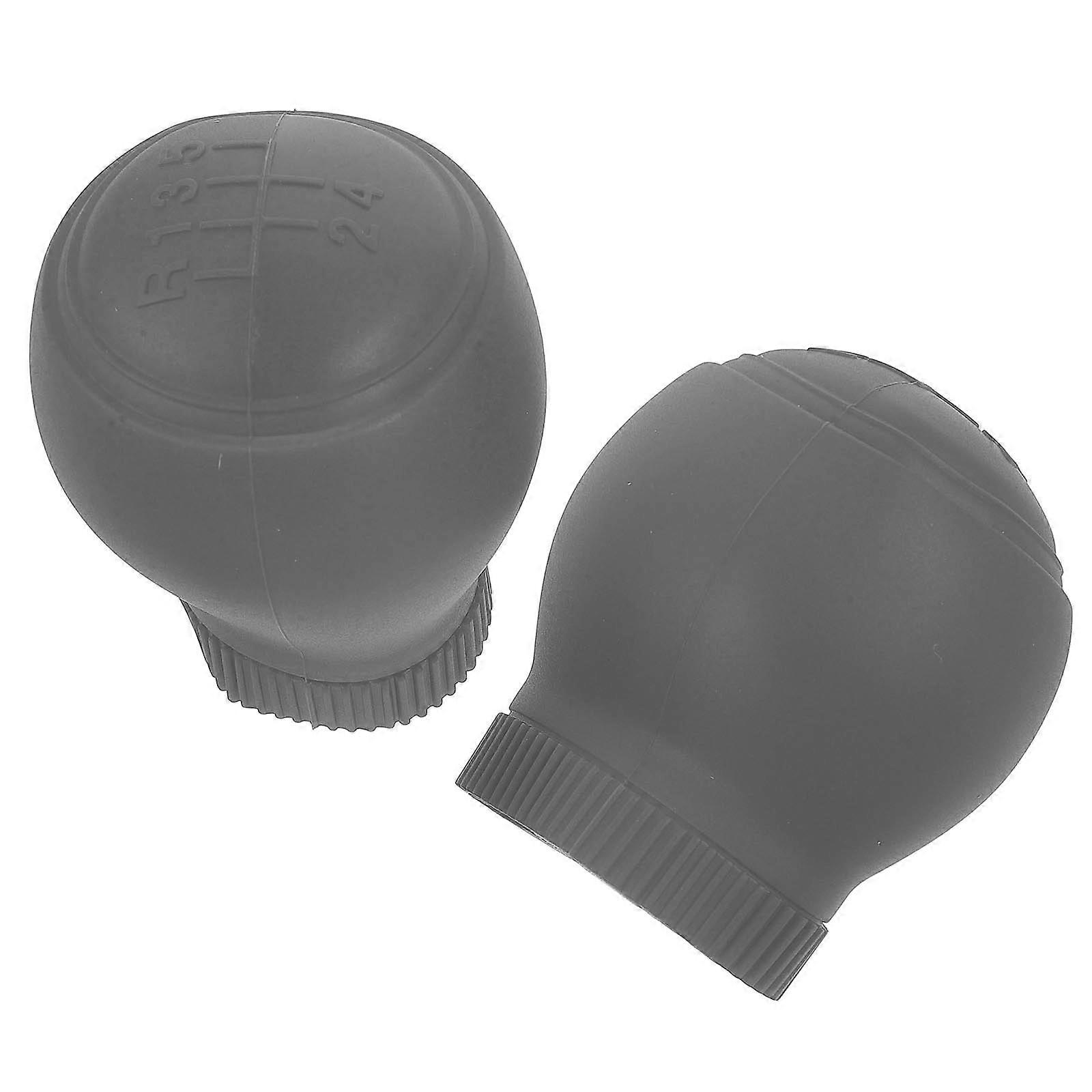 Manual Gear Shift Knob Cover Universal Car Shift Knob Cover Simple Round Design Anti Slip And Wear Resistant 2Pcs Grey