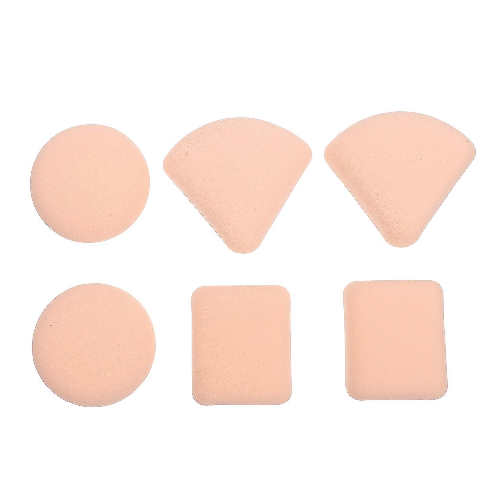6Pcs Dual Use Powder Puff Sponge for Dry and Wet Makeup Application