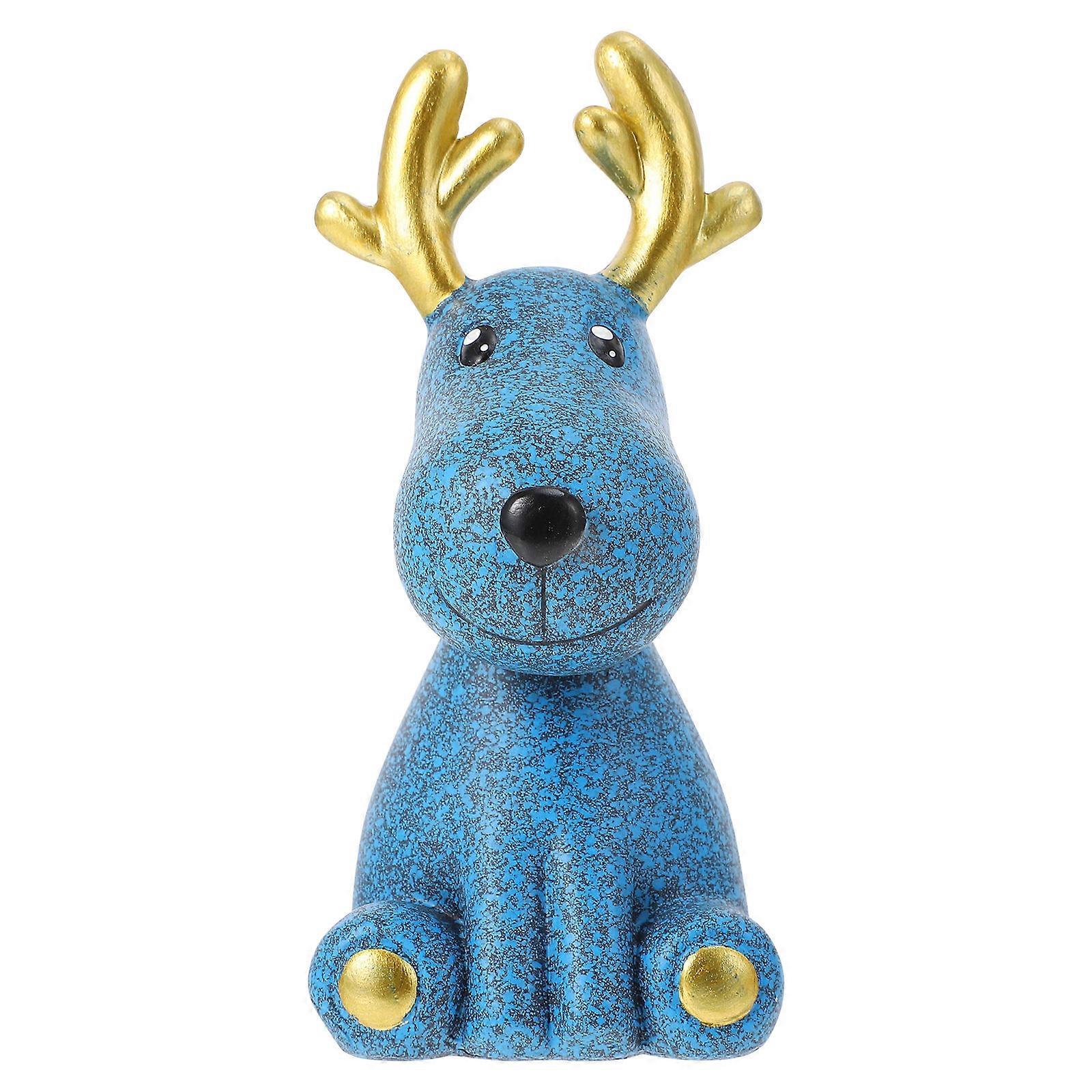 Novelty Glasses Holder Deer Shape Desktop Ornament Elegant Office Use 15x8cm Blue Resin 1Pack