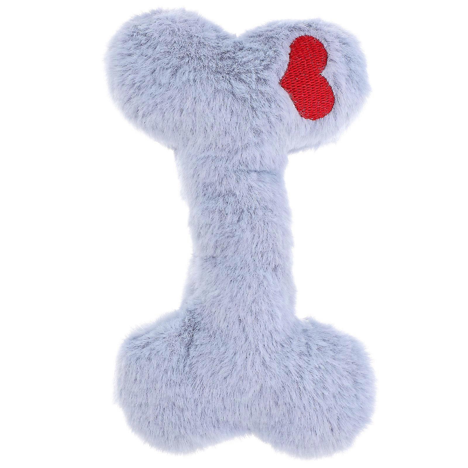 Squeaky Sound Pet Toy Plush Bone Shape Chewing Tool For Dogs 1Pack