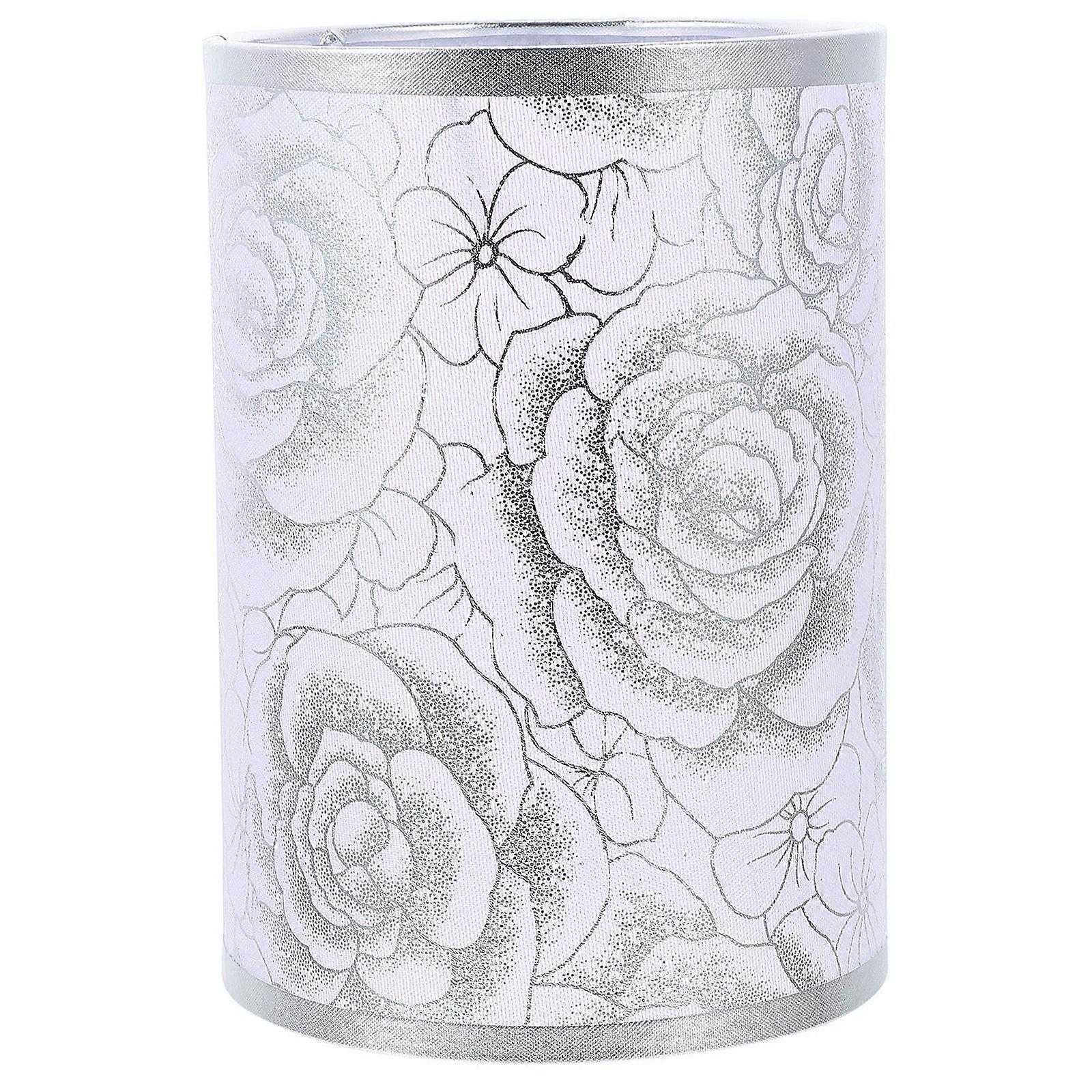 Lampshade For E27 Lamp Fabric Oil Lamp Shade Rustic Table Lamp Silver Color Room Lighting 1Set