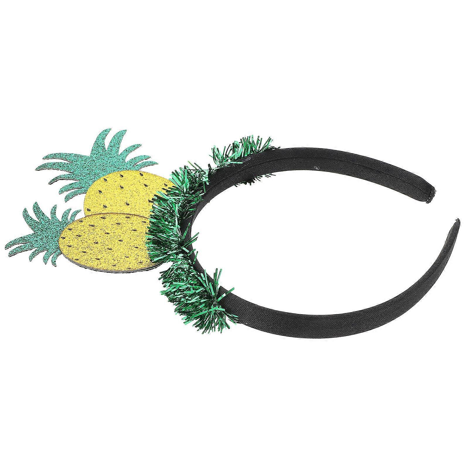 Headbands For Hawaiian Party Cute Pineapple Design Girls Dress Up Accessory Glitter 21.00X12.00X1.00CM 1Pack