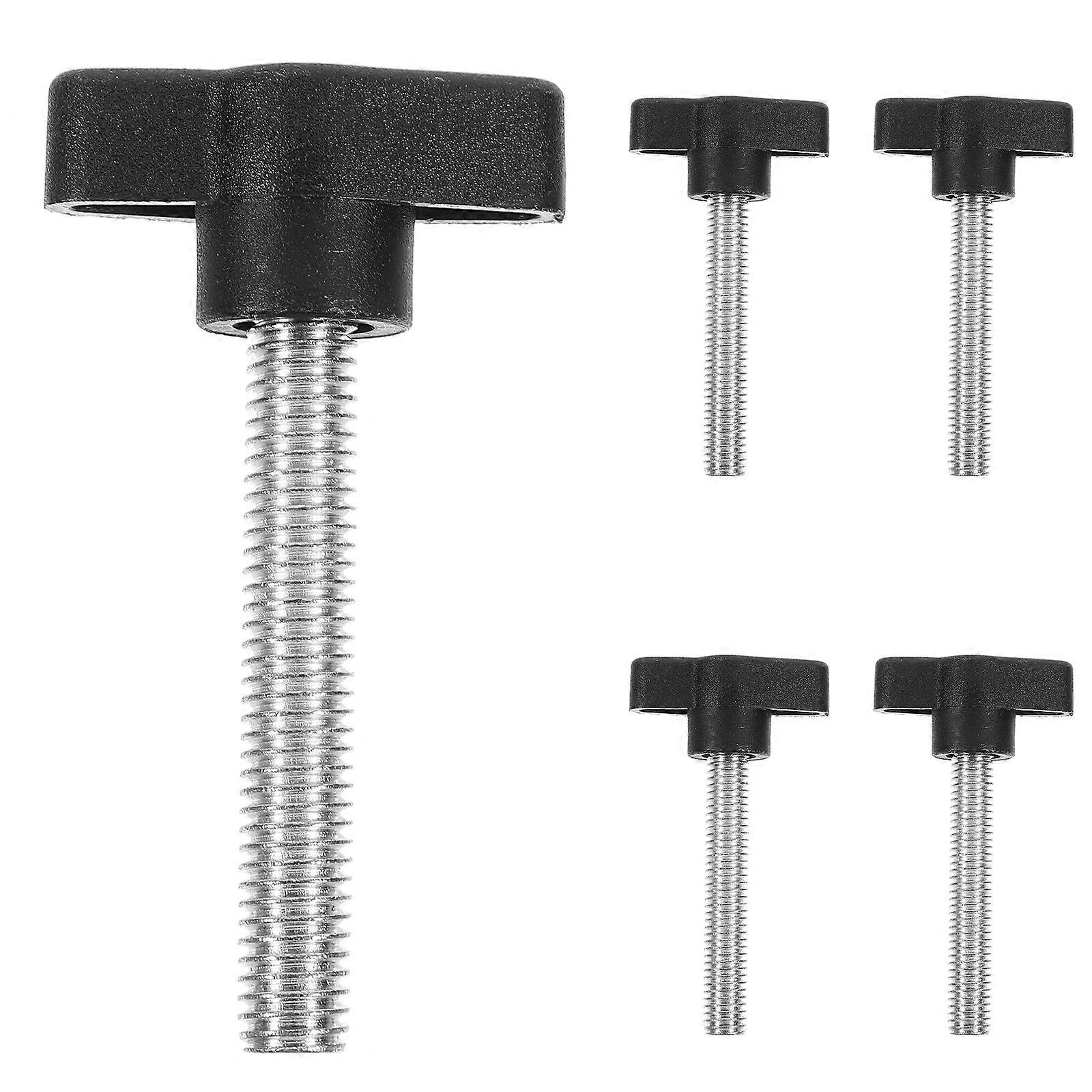 Thumb Screw For Machine Appliance Fixing Head Diameter 36mm Black Assembly 5Pcs