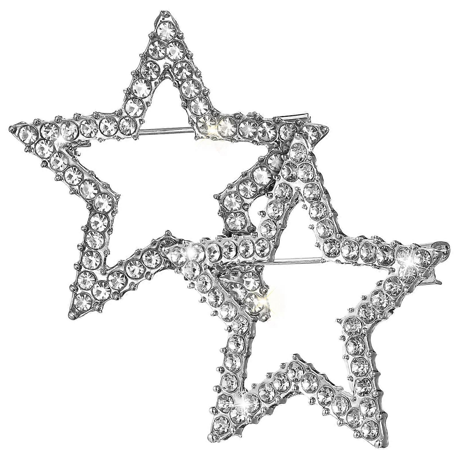 Here's a polished and professional product description for your **Elegant Pentacle Brooch Pins**:
**2pcs Elegant Pentacle Brooch Pins for Women –