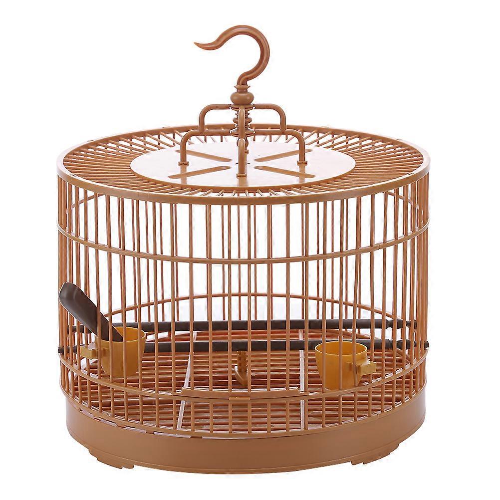 Creative Plastic Bird Cage with Hook for Pet Use Light Brown Enough Space for Birds