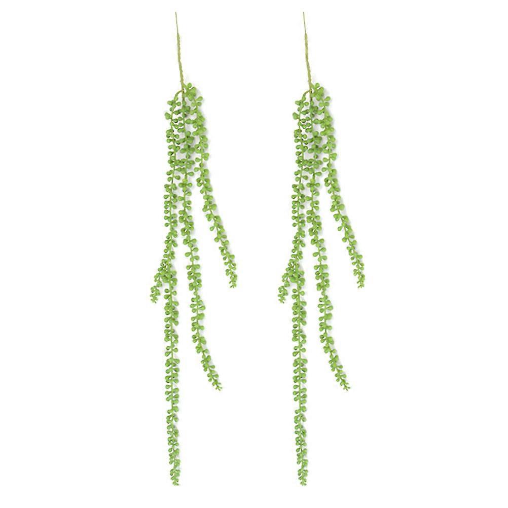 Fake Hanging Greenery Artificial Rattan Plant Home Office Party Decoration Light Green 76x5x5cm Non-Wilting 2Set