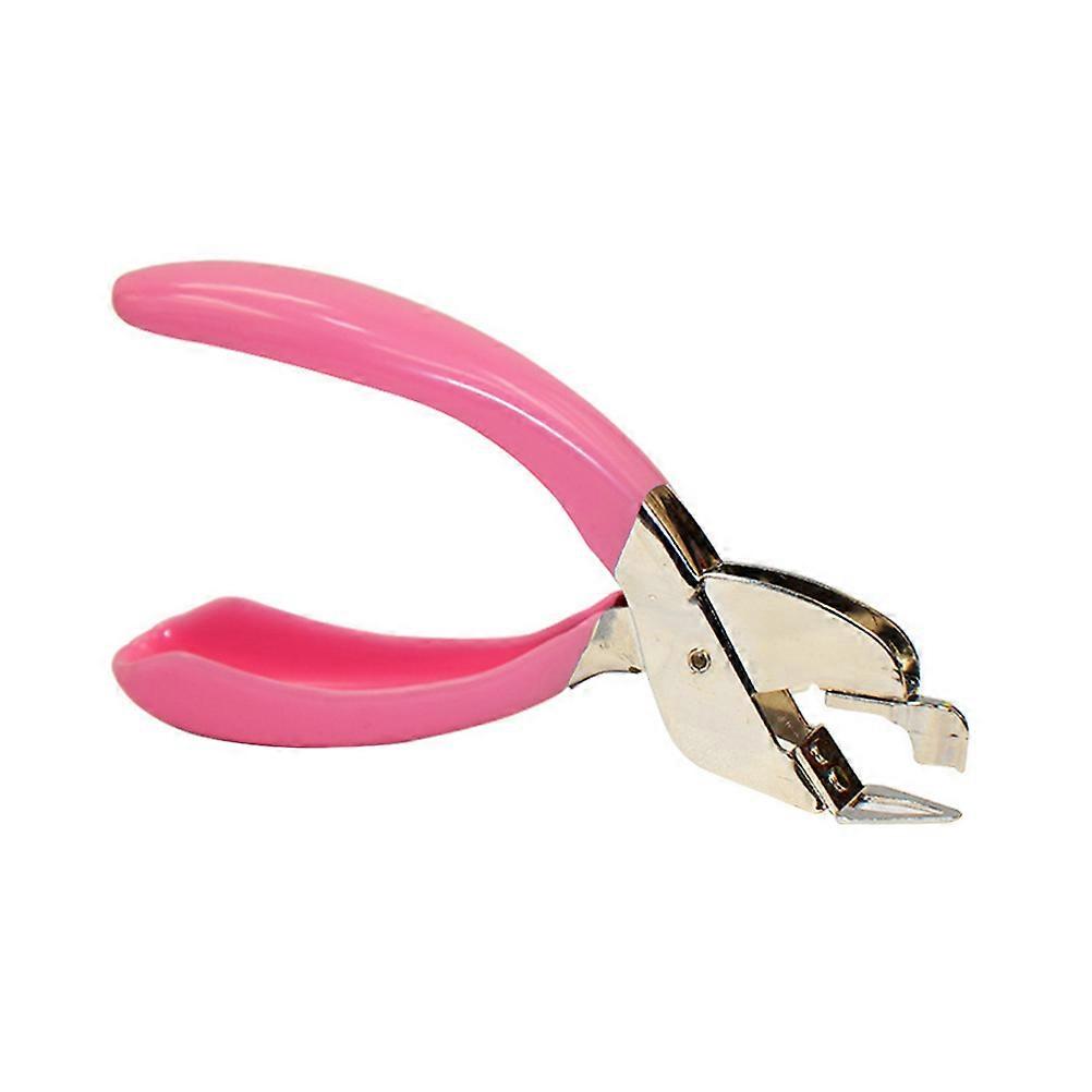 Pink Staple Remover Handheld Office Use Damage Prevention Plastic 1Set