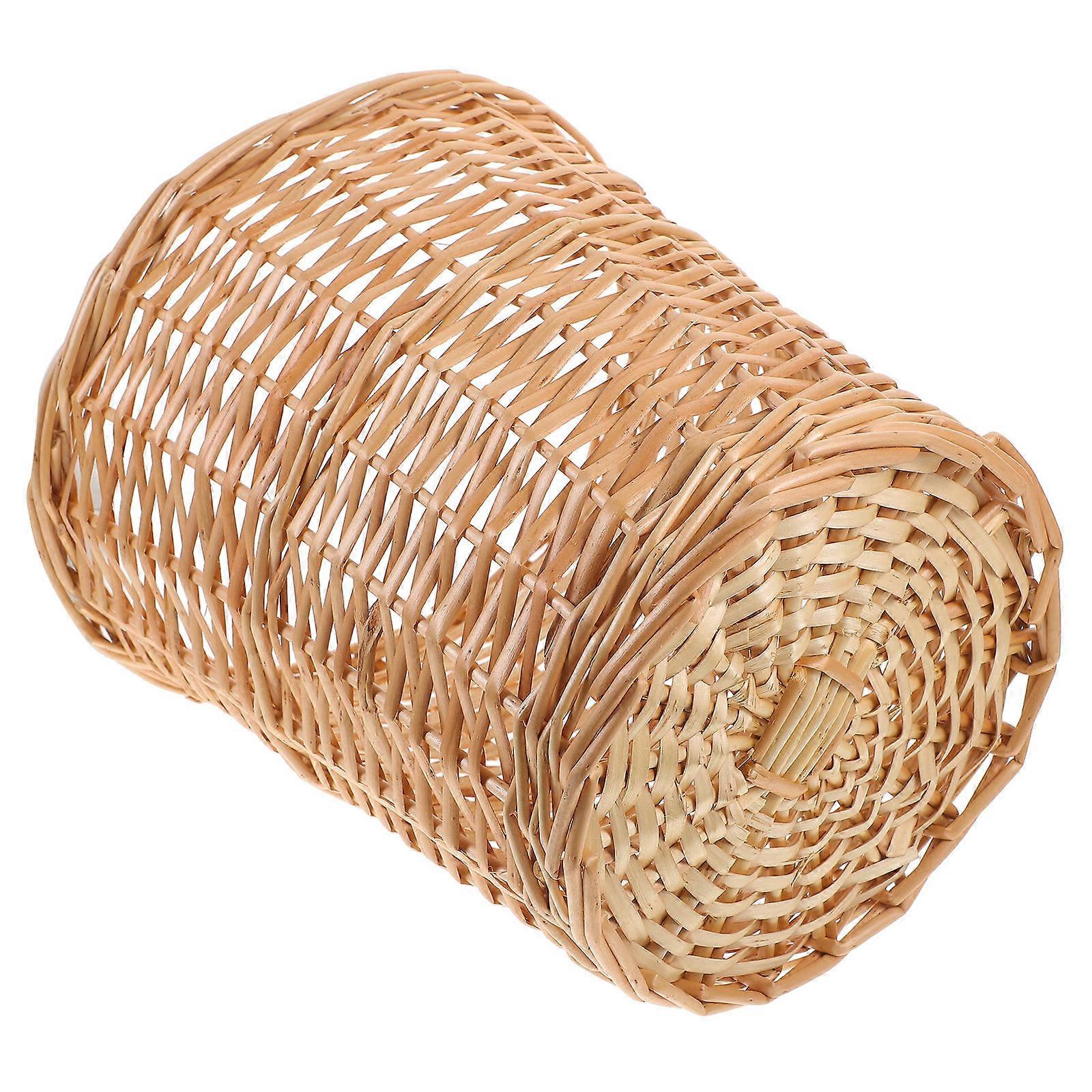 Chic Woven Waste Basket for Home, Office, or Desktop – Bin for Recyclables & Natural Home Décor