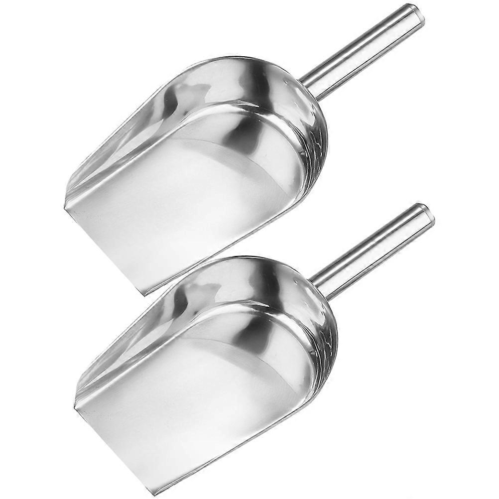 Candy Scooping Stainless Steel for Supermarket Flat Bottom Nut Handling 2Pcs