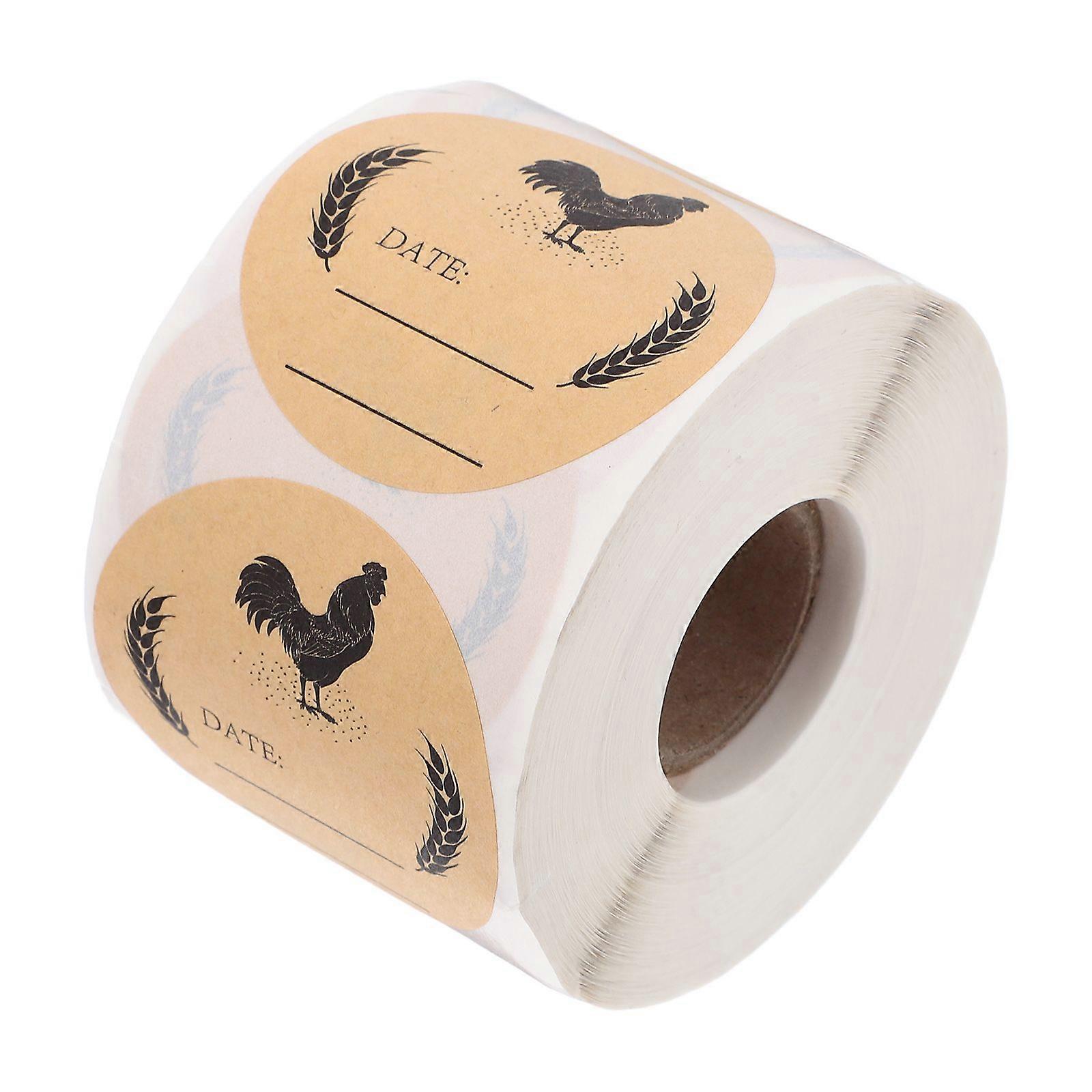 1 Roll Round Kraft Paper Labels for Chicken Egg Cartons Self Adhesive Write On Labels Fresh Egg Stickers for Farm Kitchen Packaging