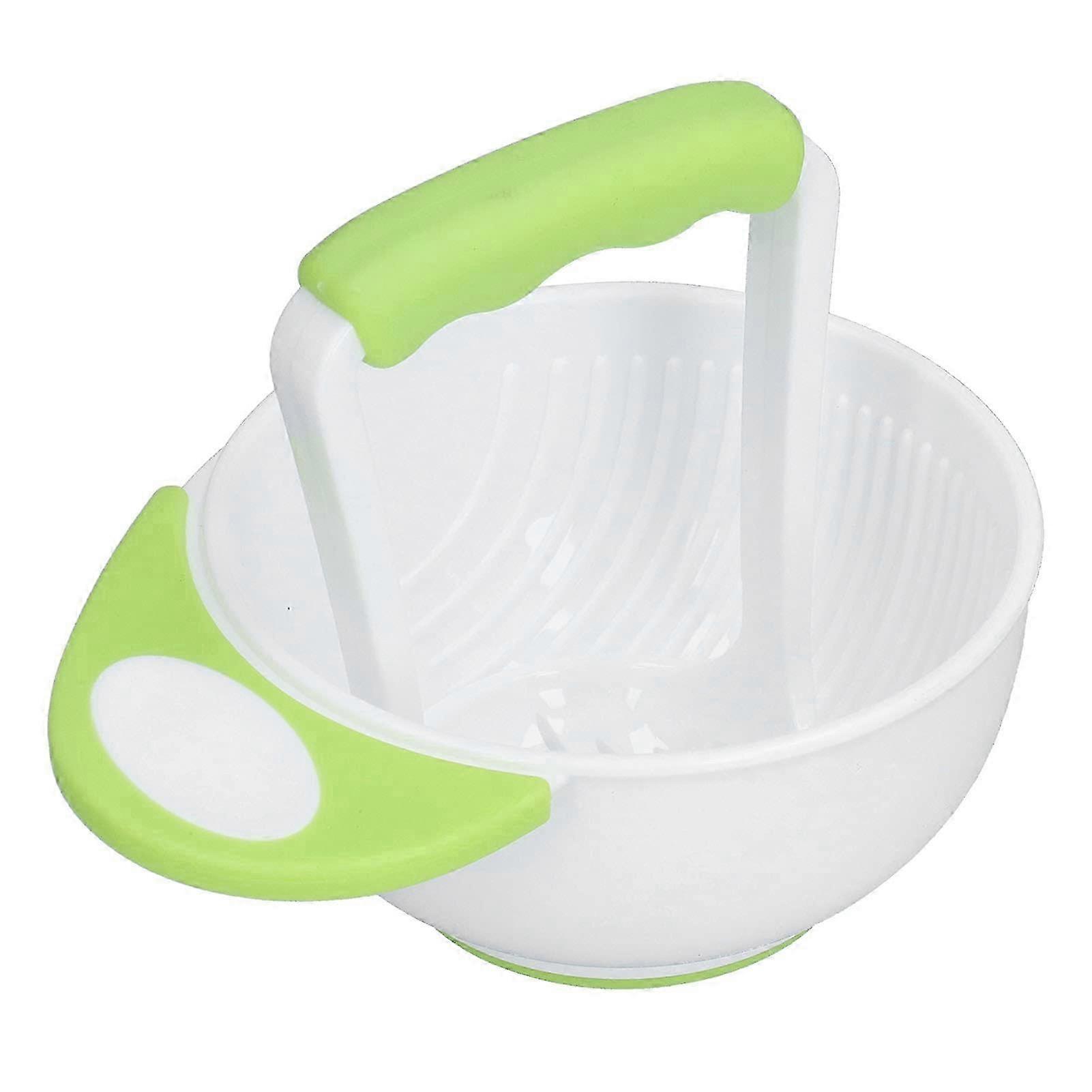 Non Slip Baby Food Mash Bowl with Long Handle, Suitable for Pureeing Fruits and Vegetables, Includes Grinding Rod for Easy Feeding