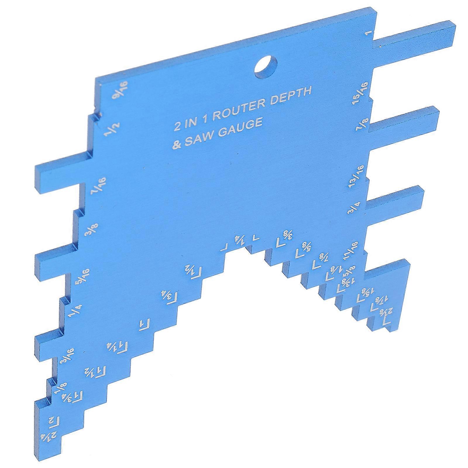 Step Depth Gauge for Router Woodworking Tools Blue 4.5X4.4X0.1in Setting Router Depth 1Pack