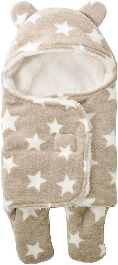 Universal swaddle sleeping bag with hood coral fleece winter and autumn warm sleeping bag separate foot cover
