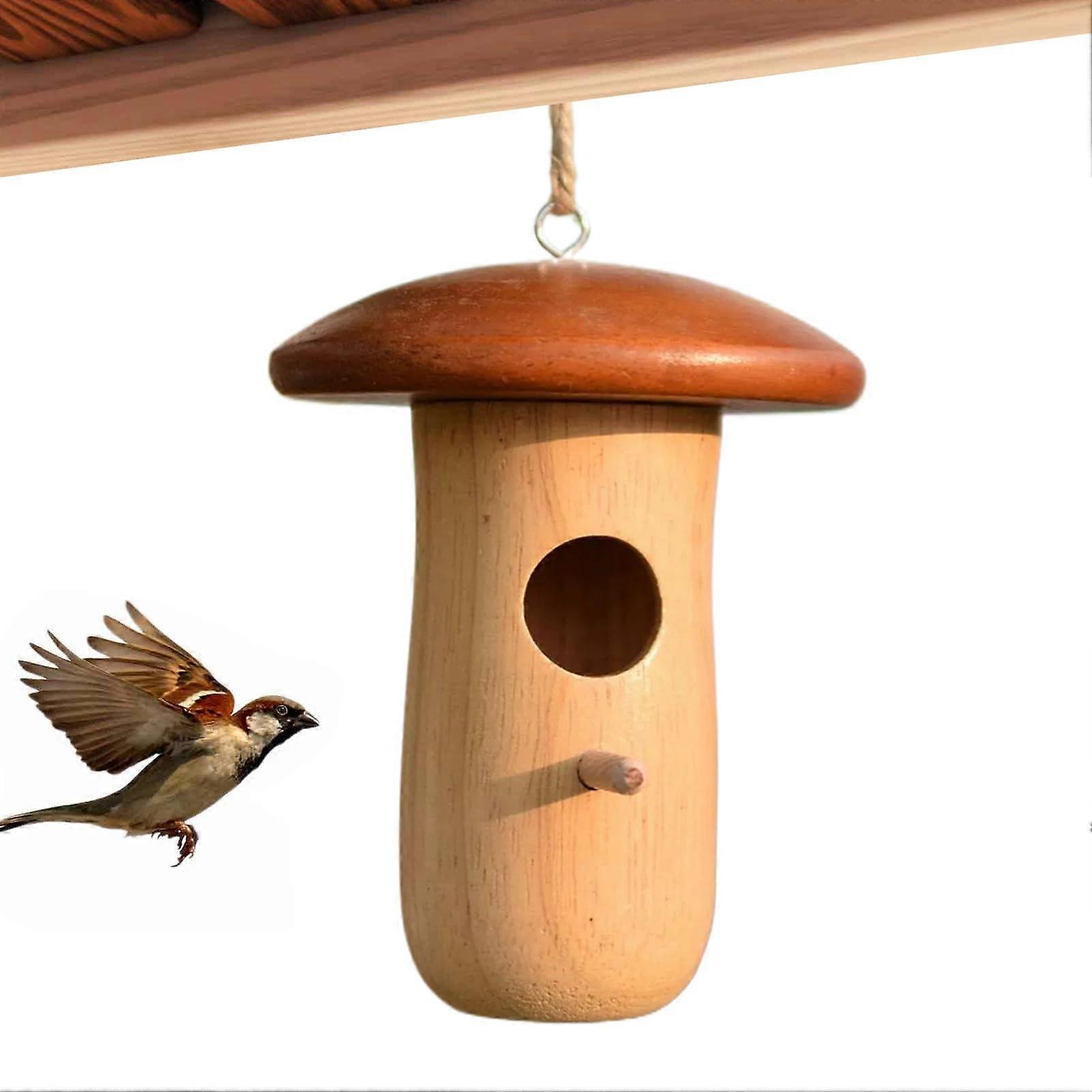 Kolibri Nest House Wooden House With Mushroom Hat Design Decor For Garden