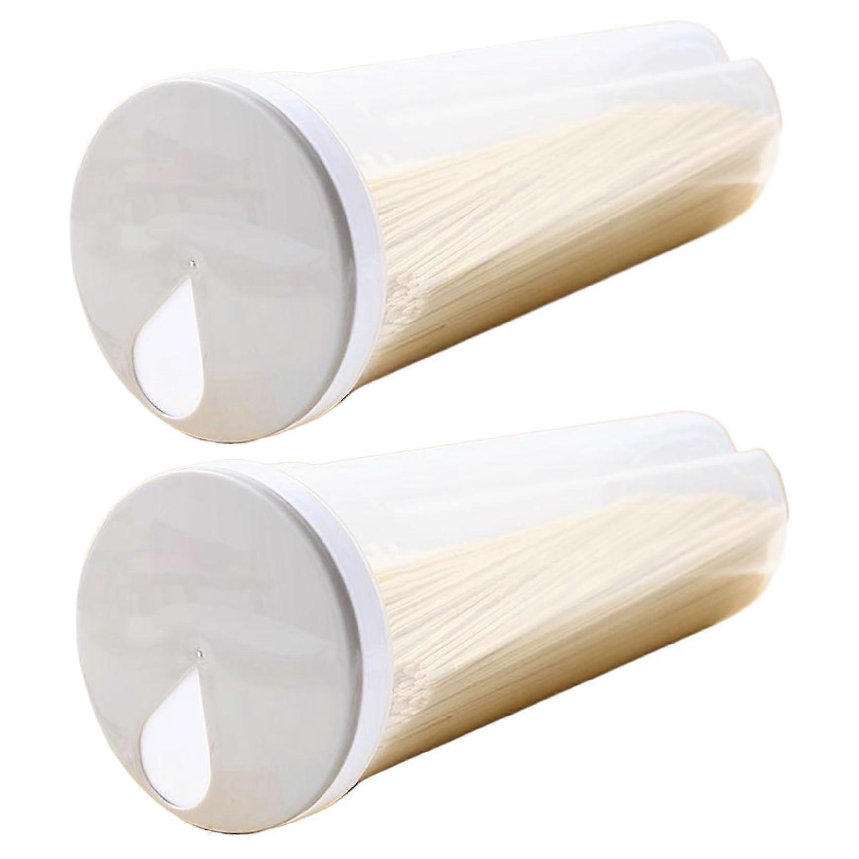 Spaghetti Container Storage Set of 2, Rotating Portion Control Pasta Organizer with Easy Access Plastic Containers for Grains and Snacks
