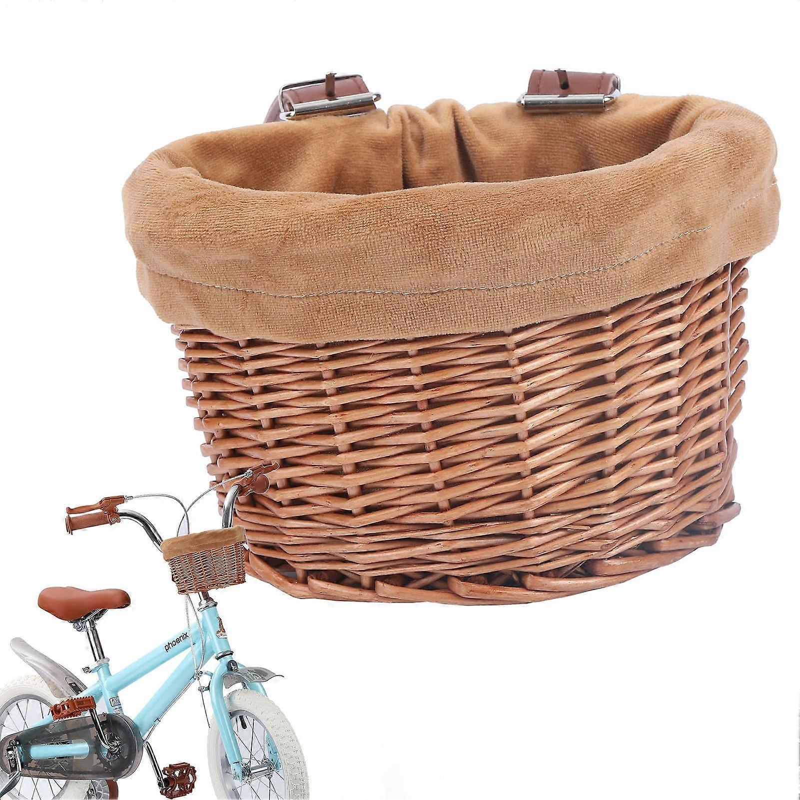 Fahrradkorb Kinder Vorne Mit Verstellbarem Lederriemen, Abnehmbarer Kunststoff Lenkerkorb Für Fahrräder, Picknick Zubehör