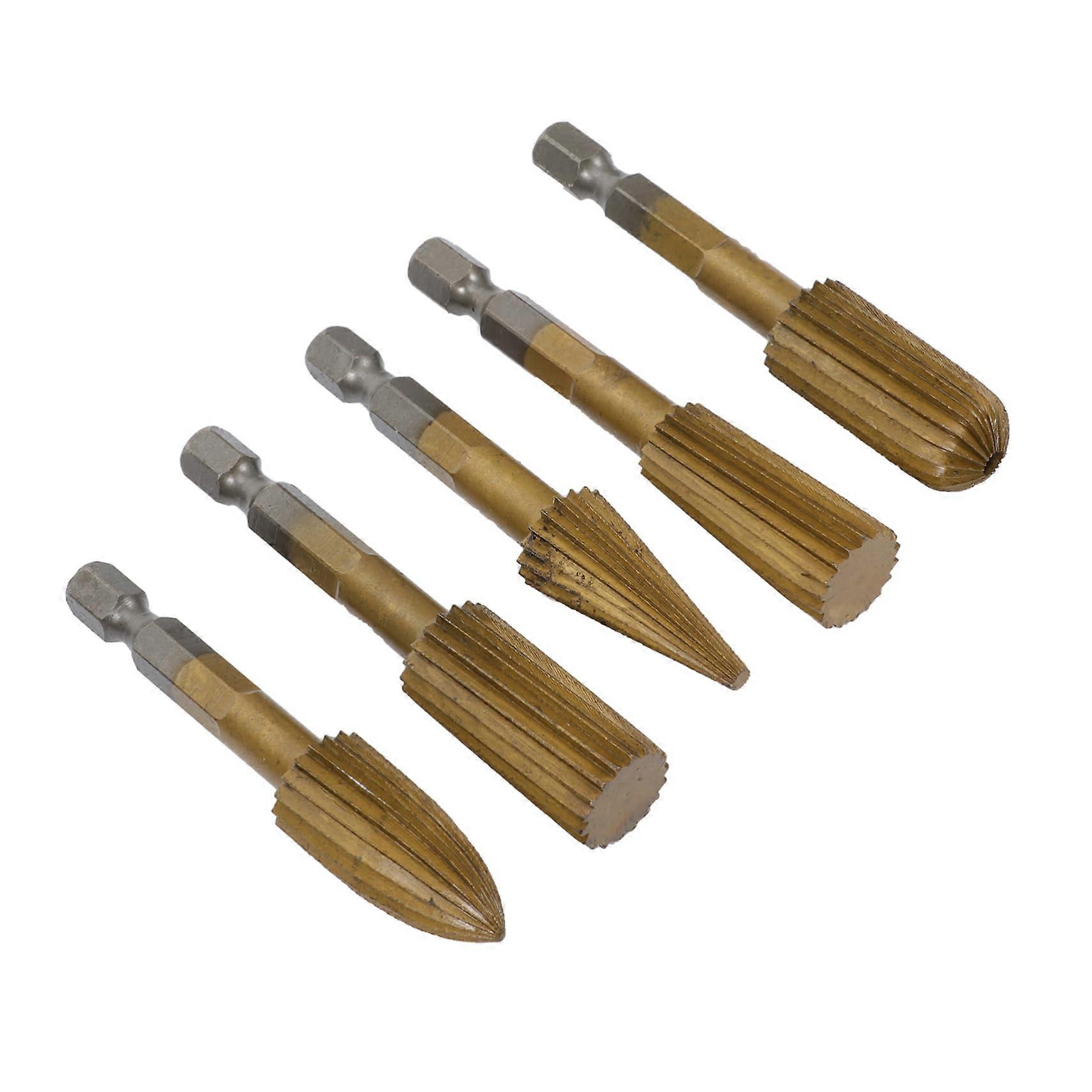 Rotary Tool Rotationsfeile with Steel Shaft and Golden Finish, Compatible with Drill Bits and Grinding Pads, Size 1