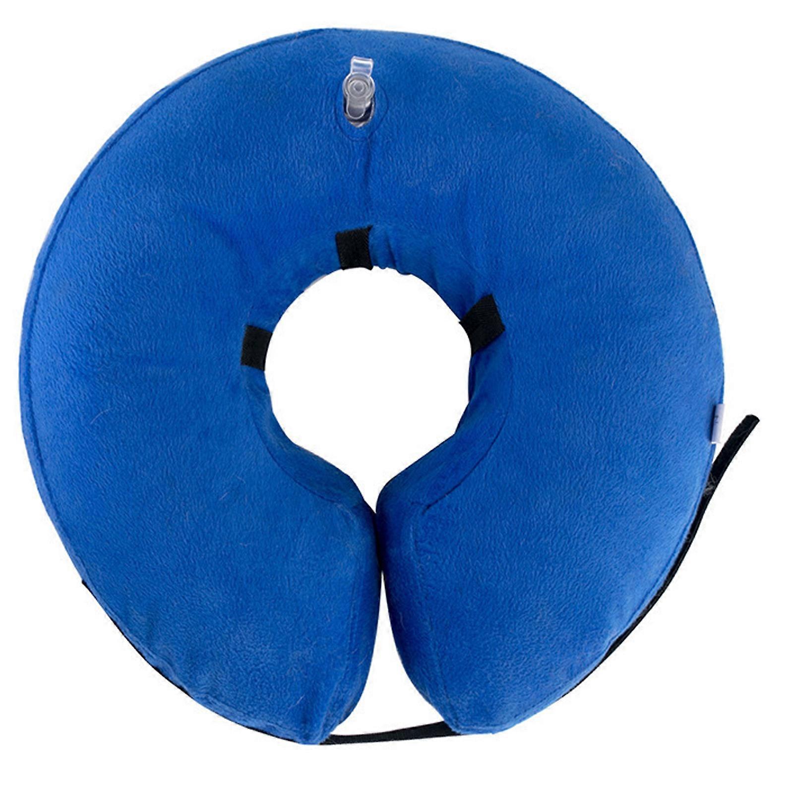 Inflatable Dog Cone Collar Soft Comfortable Adjustable Protective Inflatable Dog Recovery Collar for Pet Dog Cat Blue