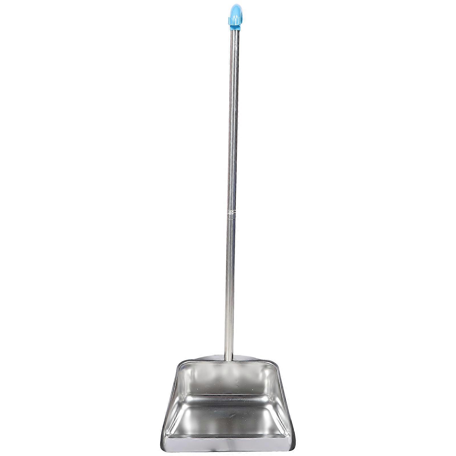Stainless Steel Long Handle Dust Pan for Home Use, No Bend Design, Easy Cleaning and Storage
