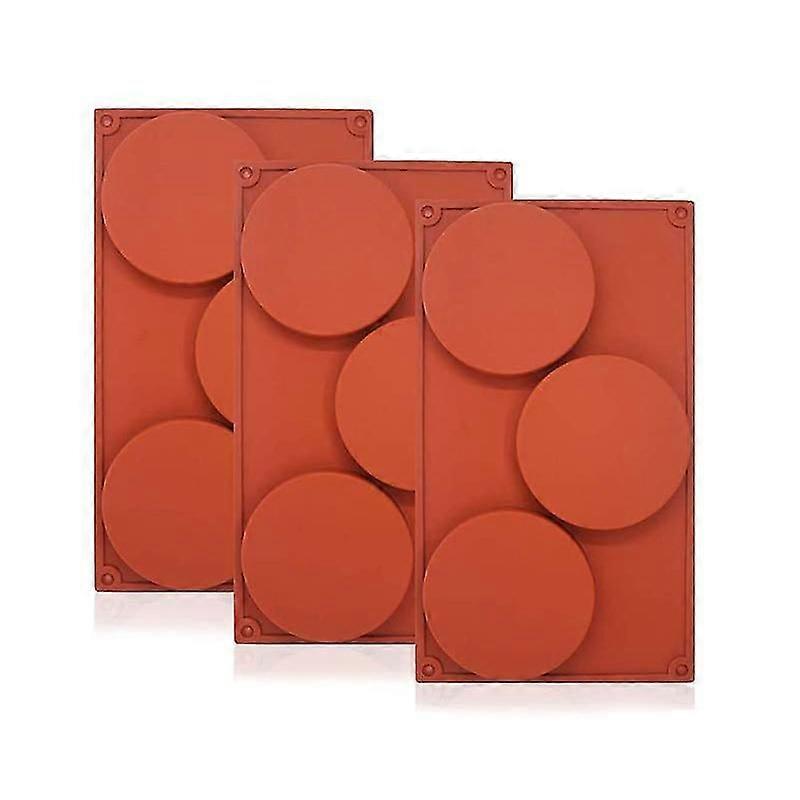Set Of 3 Silicone Cake Molds 3-Cavity Round