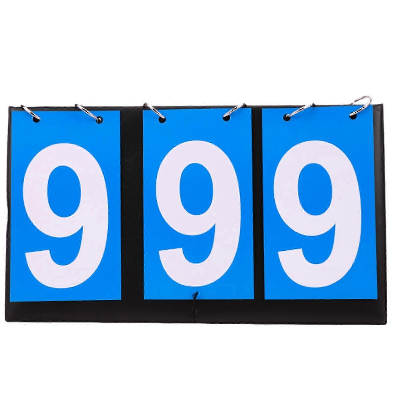 Portable Scoreboard Foldable Easy Flip Scorekeeper Baskeball Tennis Volleyball Scoreboard Three Digits Blue