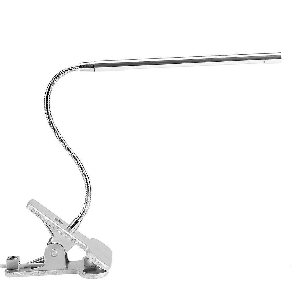 USB Rechargeable Touch Sensor LED Desk Table Lamp Flexible Clip On Book Light Silver