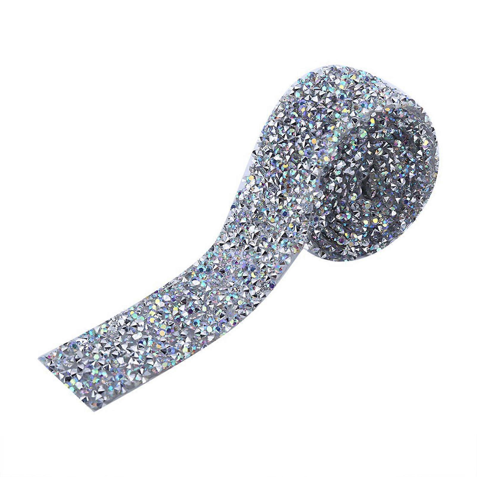 2025 Latest Model  1 Yard 3cm Width Sparkling Back Glue Crystal Rhinestone