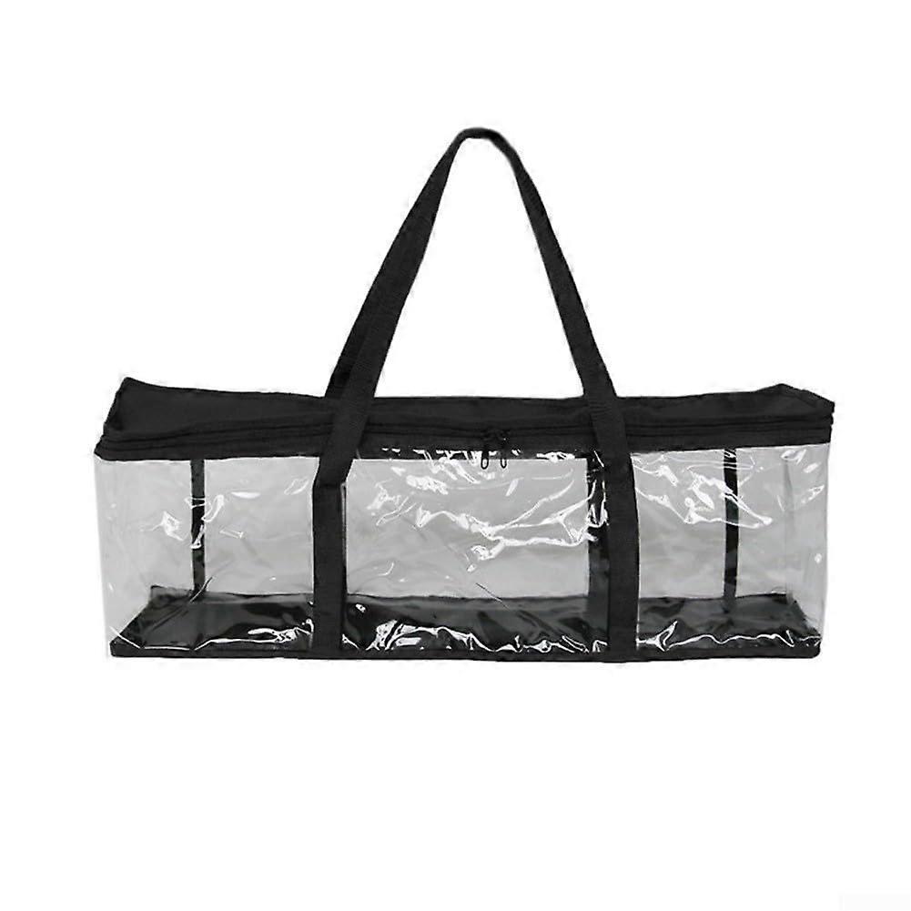 Transparent PVC hanging bag with, waterproof and designed for easy access, 61 x 15 x 21 cm.