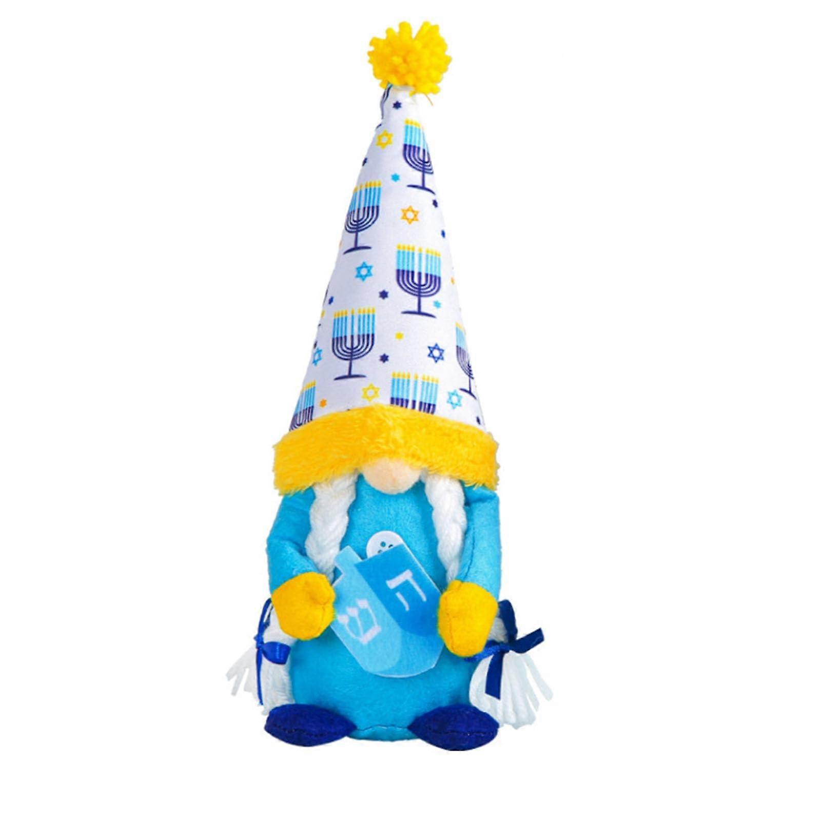 Hanukkah gnomes, plush, Hanukkah decorations, dwarf figurine for farmhouse, kitchen, tiered tray, Scandinavian tomtes Ref: 4548