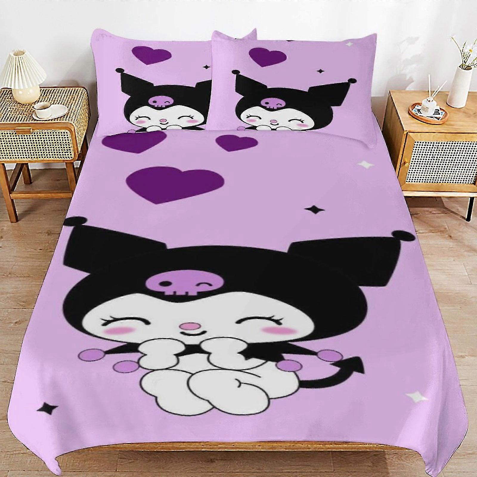 Microfiber Bedding Set with 3D Print, Lightweight 3-Piece Comforter Set, Duvet Cover and 2 Pillow Shams for Kids