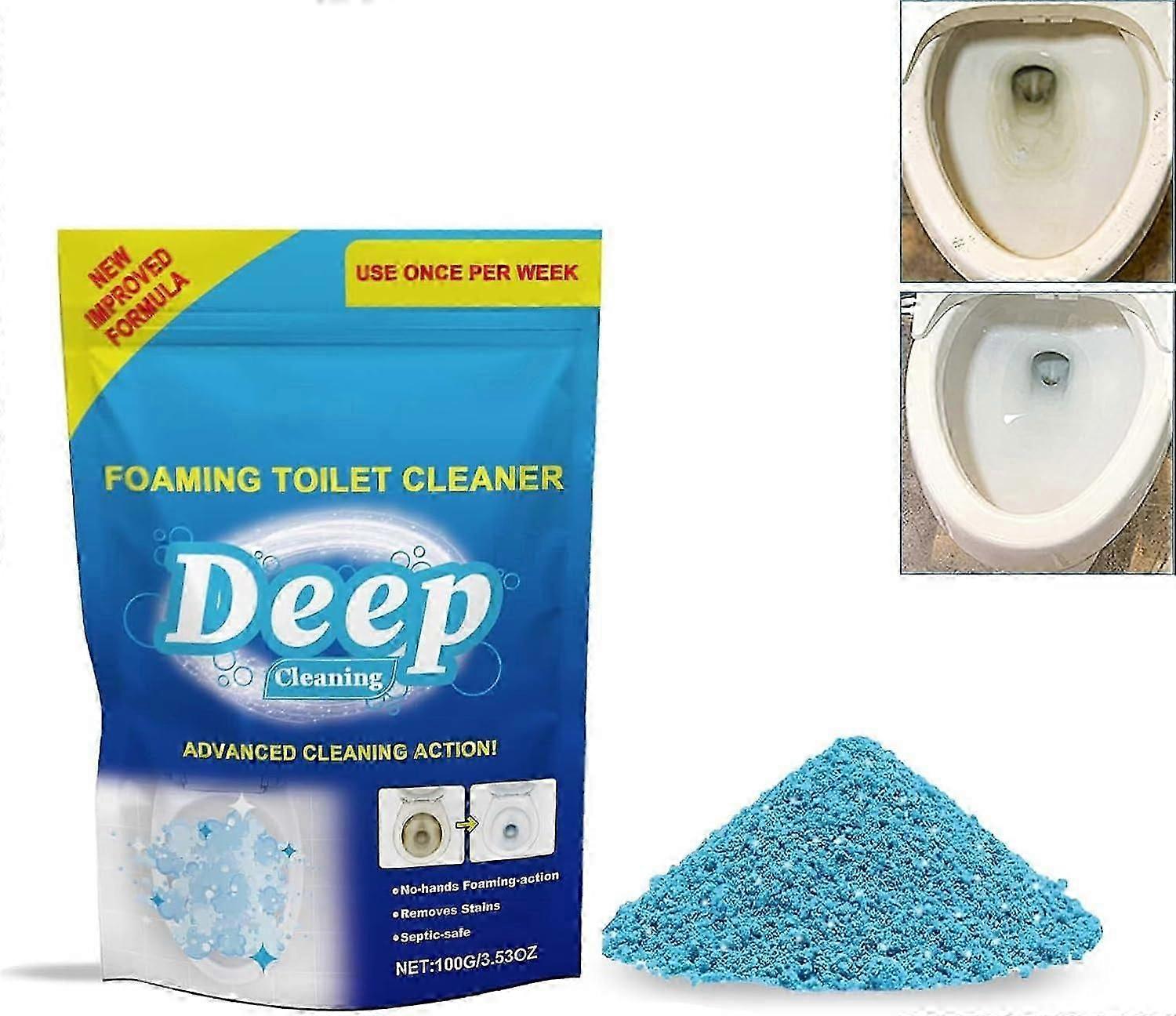 Hab WC-tisztító, WC-tisztító, WC-csésze tisztító, WC-csésze frissítés Habosító WC-tisztító, Önaktiváló csodapor, Erőteljes habzás