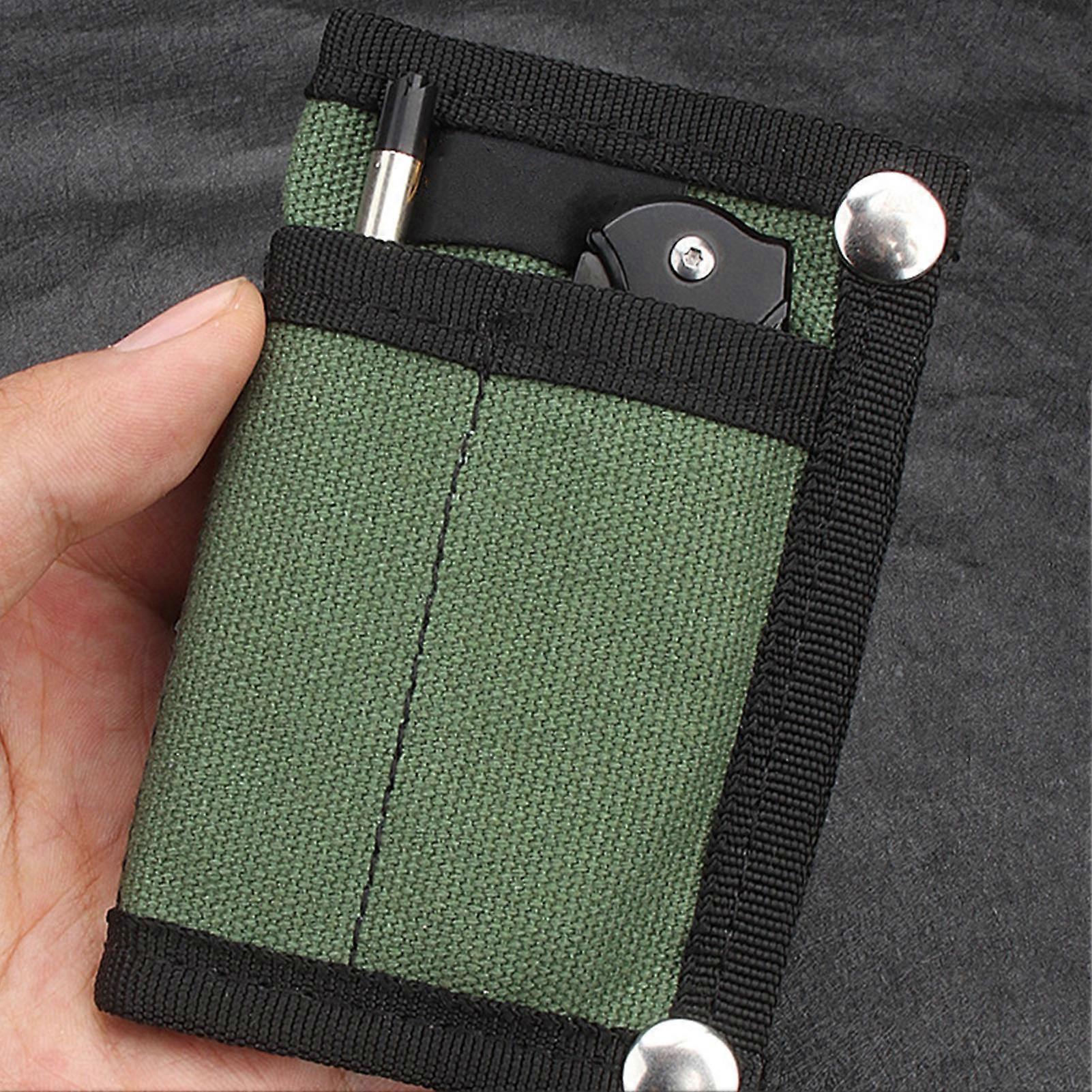 Portable EDC Bag Lightweight Compact Foldable Neat Storage Card Case EDC Pouch for Daily Carry Green 