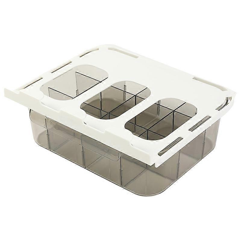 Home Wardrobe Drawer Type Underwear Socks Storage Box With Partition (Transparent Grey)