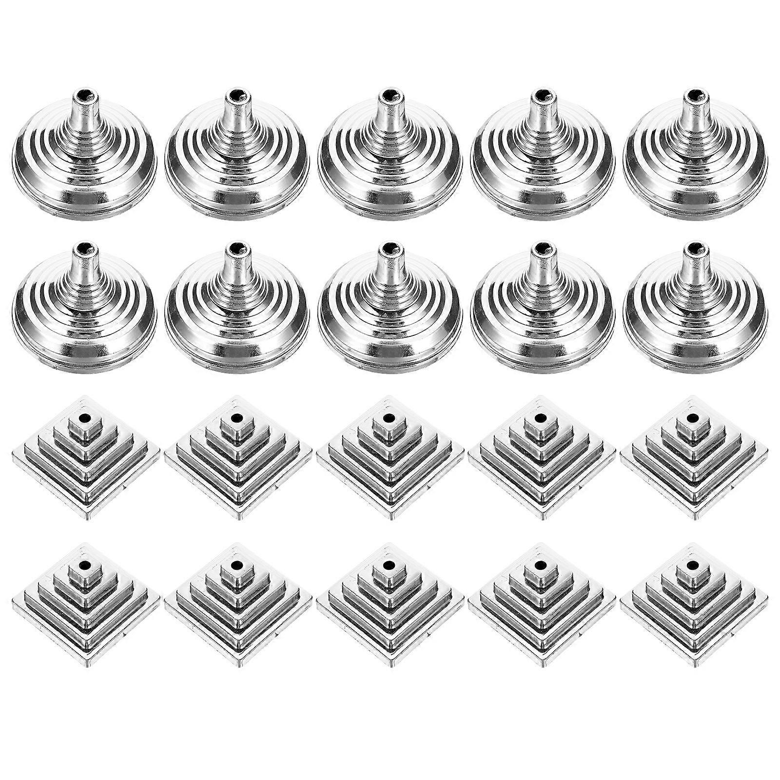 Argent Flagpole Base Mini Flag Holder pour usage bureau 20Pcs Set