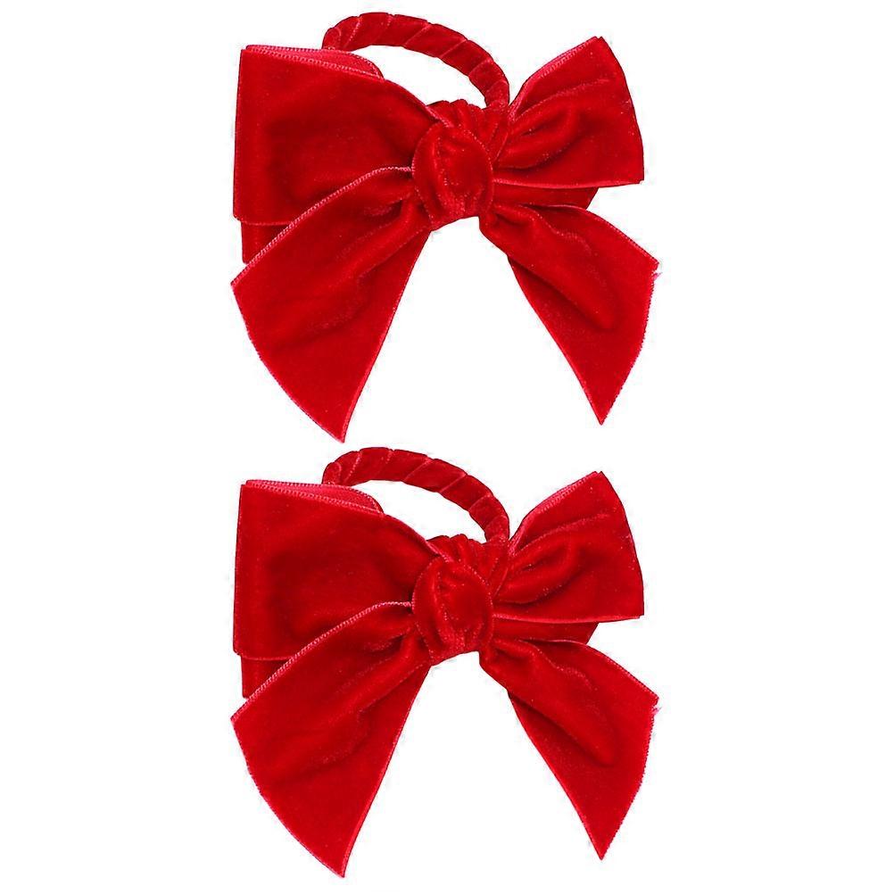 Romantic Bow Napkin Rings Securely Hold Napkins For Formal Situations Red 2Pcs