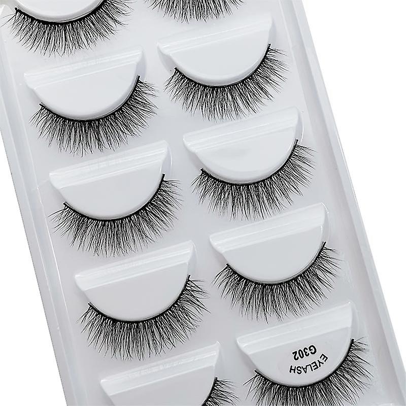 5-pair false eyelashes - 3D faux mink - G302