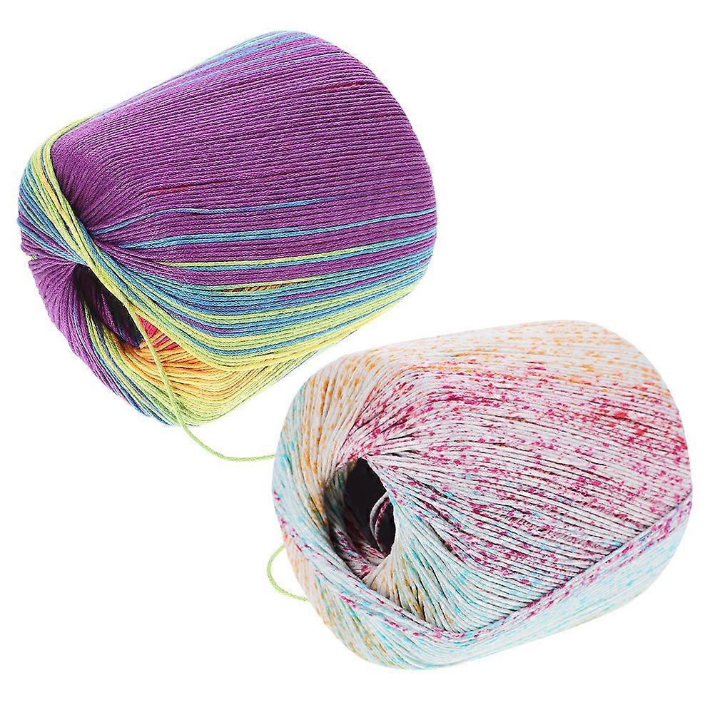 Cuttable Knitting Yarn Embroidery Thread Diy Handmade Projects Scarves Assorted Color Cotton 2Pcs