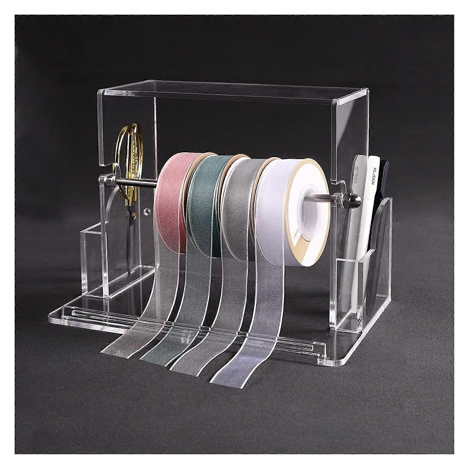 Ribbon Storage Display Rack, Acrylic Tape Roll Holder 26x16x17cm clear