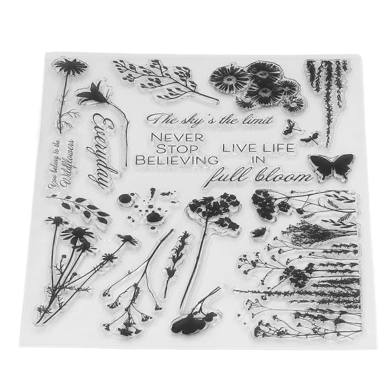 3 Pcs Clear Stamp Unique Design Recyclable Simple Operation Transparent Stamps for DIY Cards Scrapbook Crafts