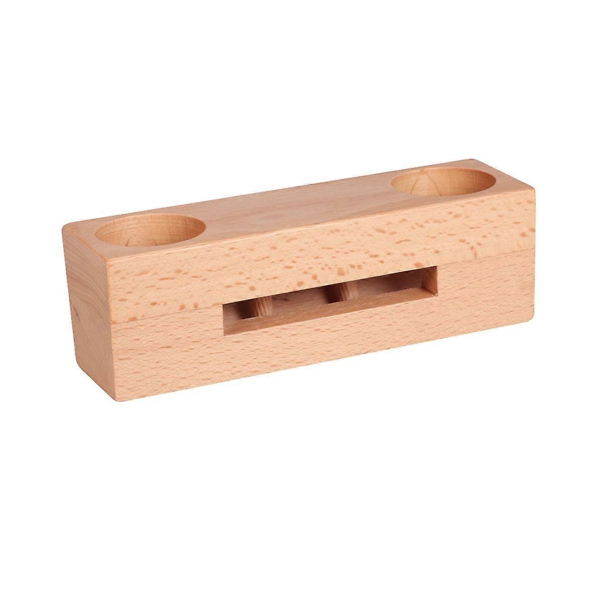 Vertical Wood Mobile Phone Holder Simple Vehicle mounted Phone Amplifier Stand Portable Table Sound Louder (Beech)