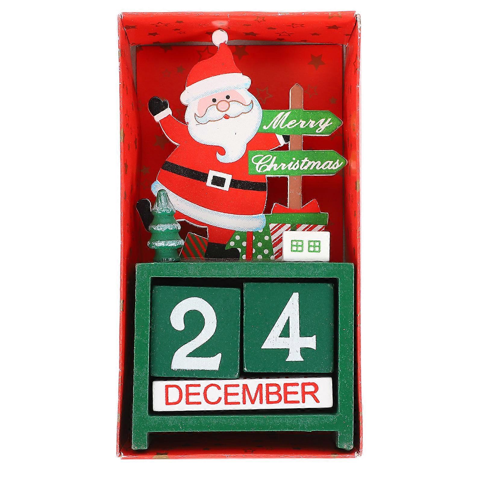 Creative Green Synthetic Christmas Calendar Adornment for Decor with Lovely Themed Figures 1Pc