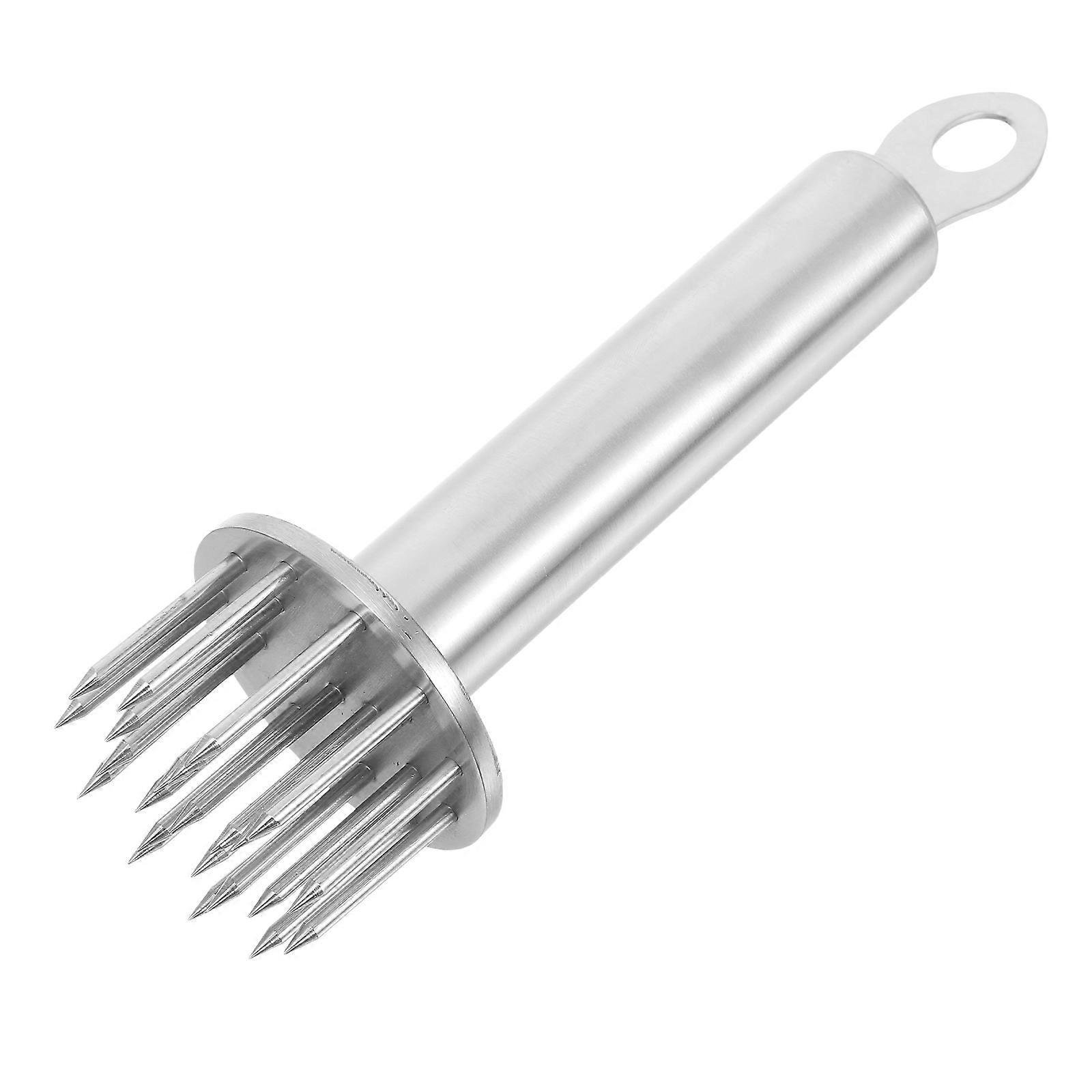 Sturdy Stainless Steel Meat Tenderizer Tool for Kitchen Use Even Insertion Efficient and Reliable Silver