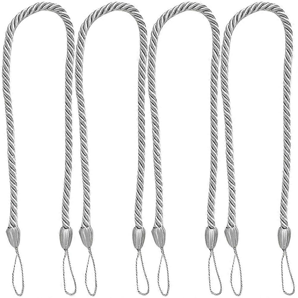 Grey Oxford Rope Curtain Tiebacks for Fixing with Natural Style and Craftsmanship 4pcs