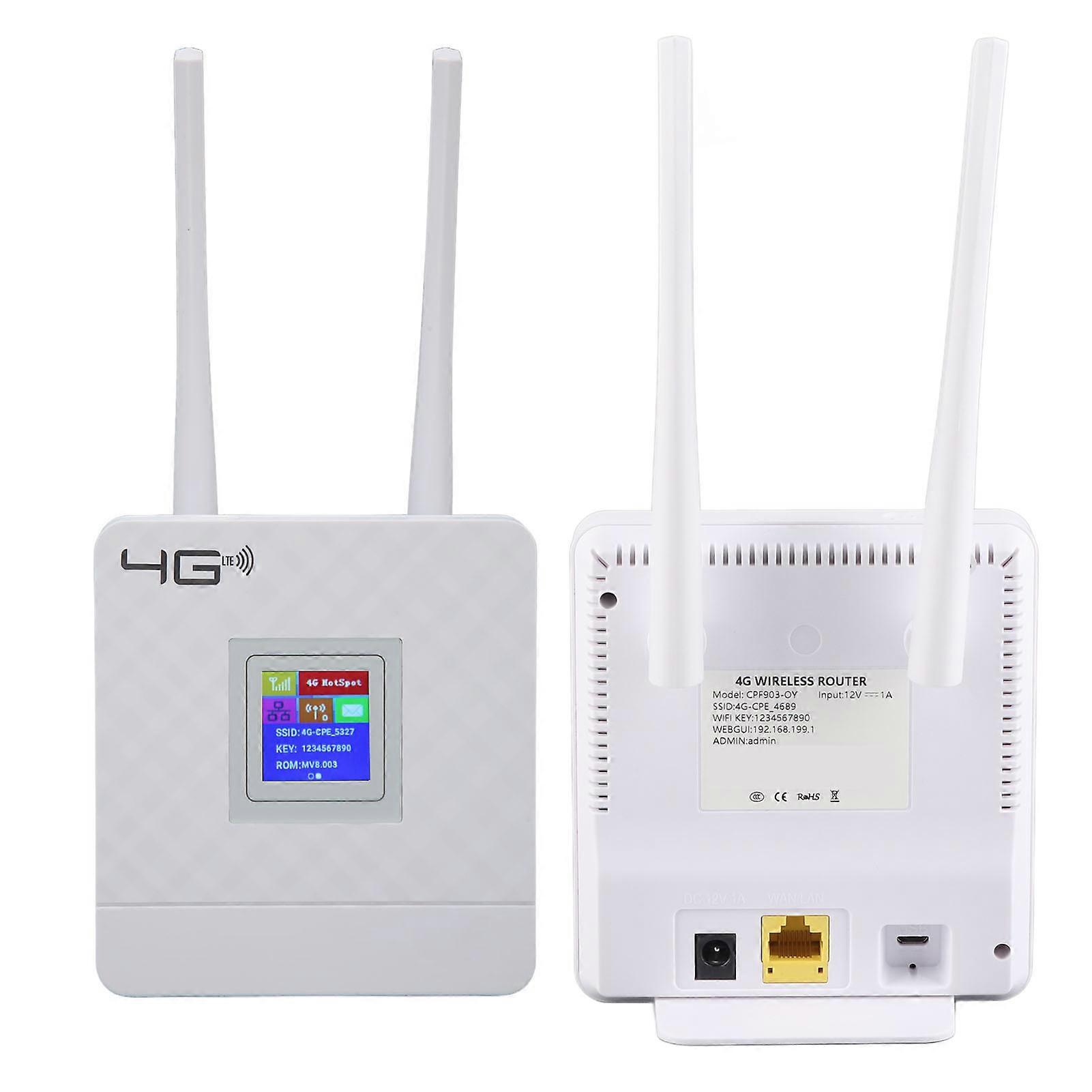 4G WiFi Router 300M CAT4 32 Standard SIM Slot Inbuilt Battery Wireless LTE Router for Desktop Monitor