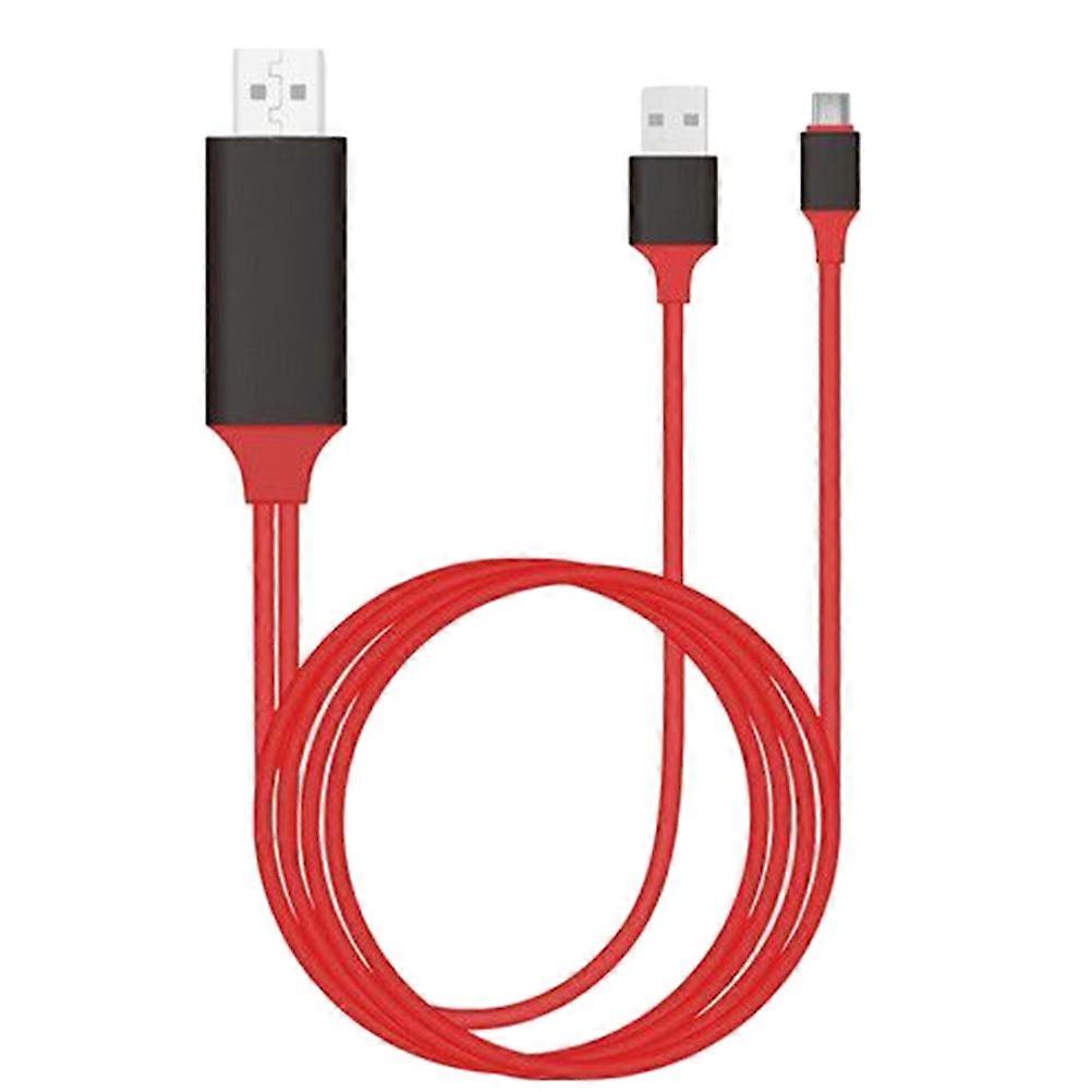 USB C To 4K@ Cable For Monitors And Tablets In Red Color With Video Output Capability 1Set