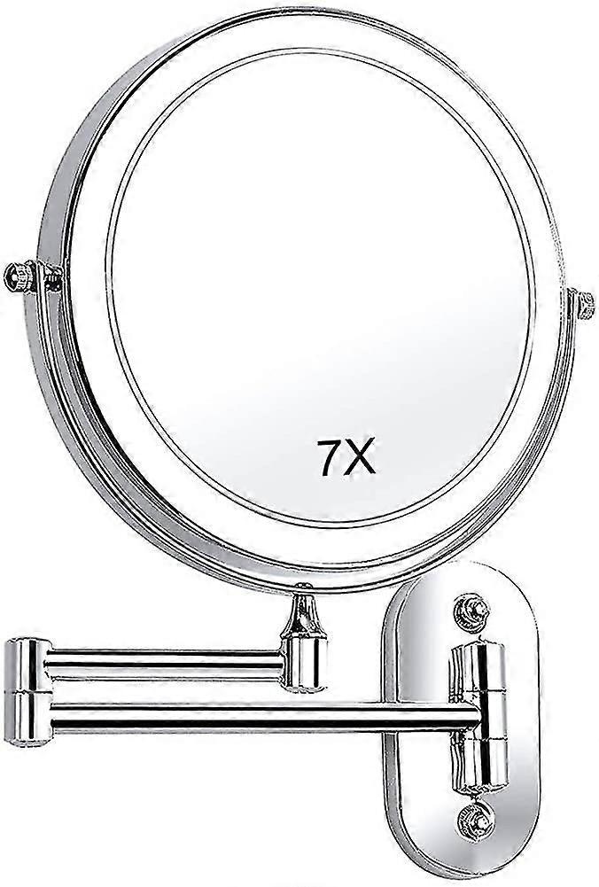 Led Cosmetic Mirror Make-up Mirror Wall Mounting With Light 7x / 1x Magnifying