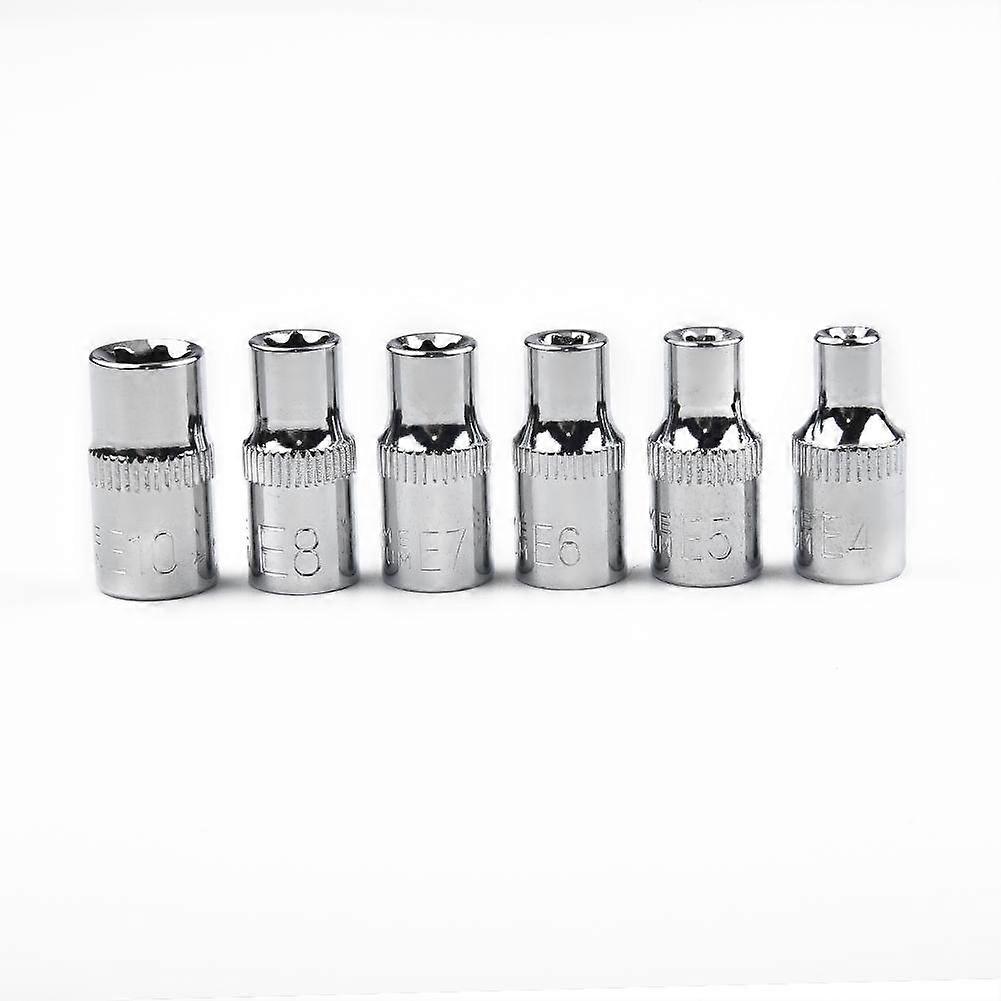 Steel Drive Sockets E4 E5 E6 E7 E8 E10 Supplies 6pcs Torx Star Hand Tools
